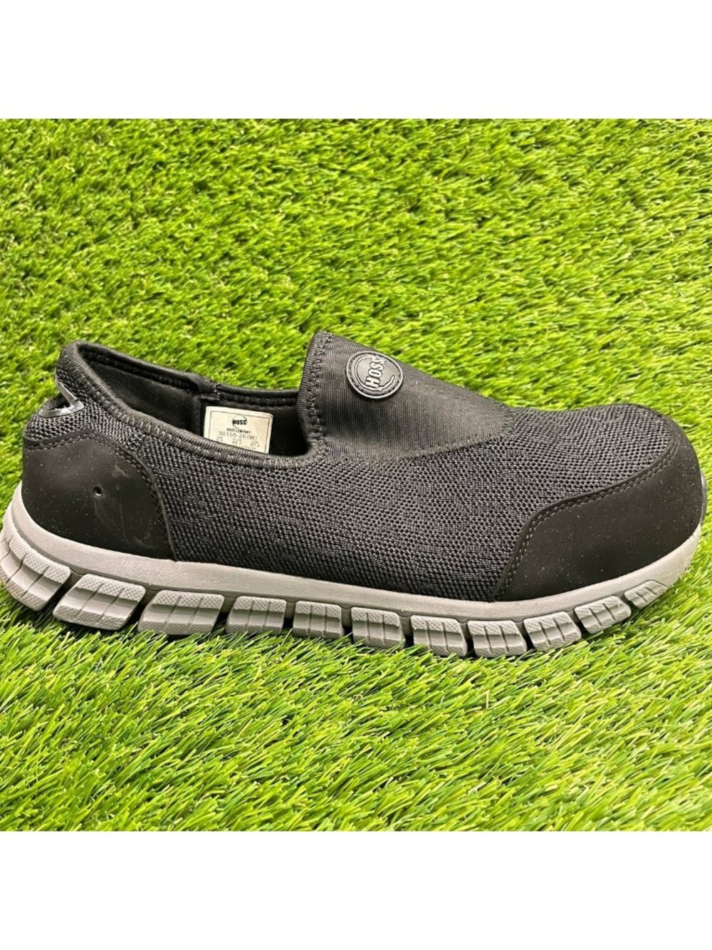 Hoss Meteorite Mens Size 9.5EE Black Gray Composite Toe Safety Slip-On Shoes
